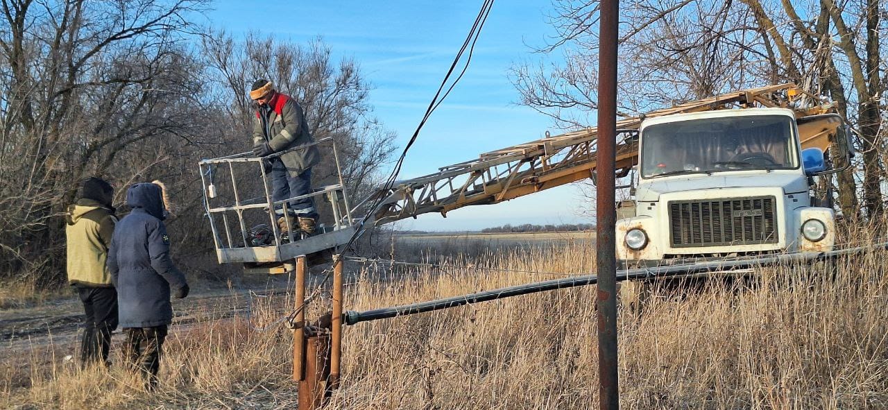 Ремонтные работы на водонапорной башне в селе Кировское.